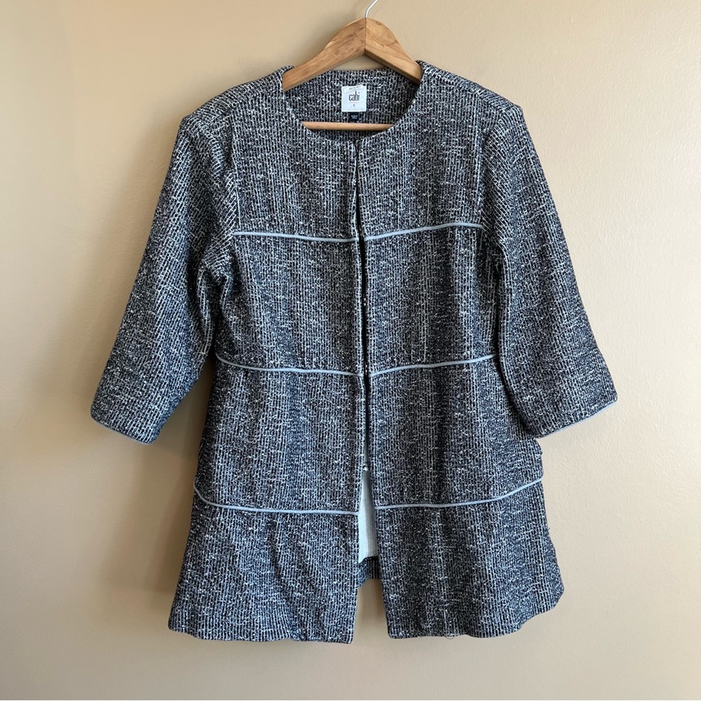 Cabi 5299 The Times Jacket Sweater Cardigan Black White Women’s Small - Picture 2 of 9